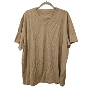 Beige H&M Men's Regular Fit V-Neck T-Shirt